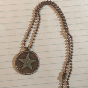 Copper and silver star necklace